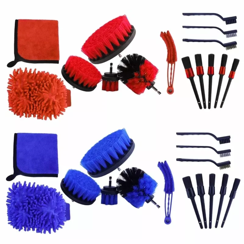 

Auto Detailed Cleaning Brushes Wheel Clean Brush Tires Exterior Interior Leather Vent Car Air Ducts Detailing Tool Set