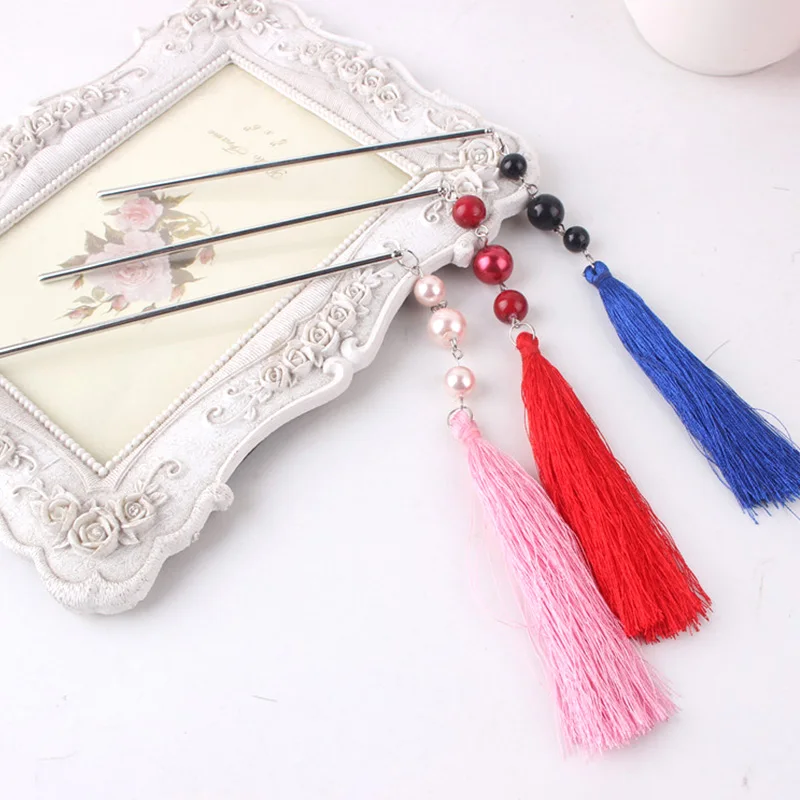 

New Faux Pearl Tassel Hair Stick Hairpins Hair Sticks Vintage Chinese Hair Stick Pins For Women Hair Ornaments Head Jewelry