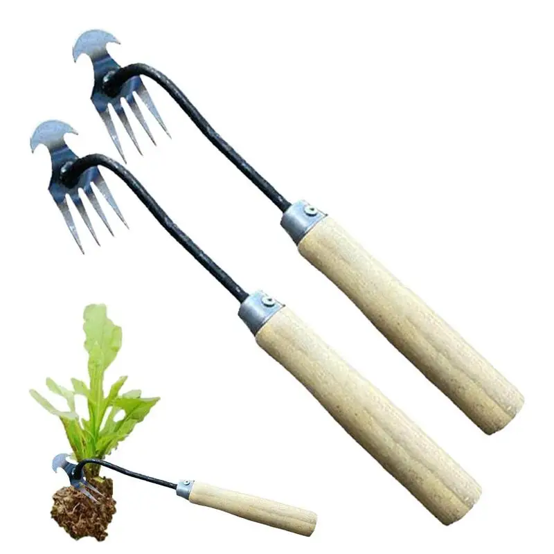 

Инструмент для удаления сорняков, ручной инструмент для прополки, 4 зубца, для сада с длинной ручкой, многофункциональный прибор для прополки двора, фермы