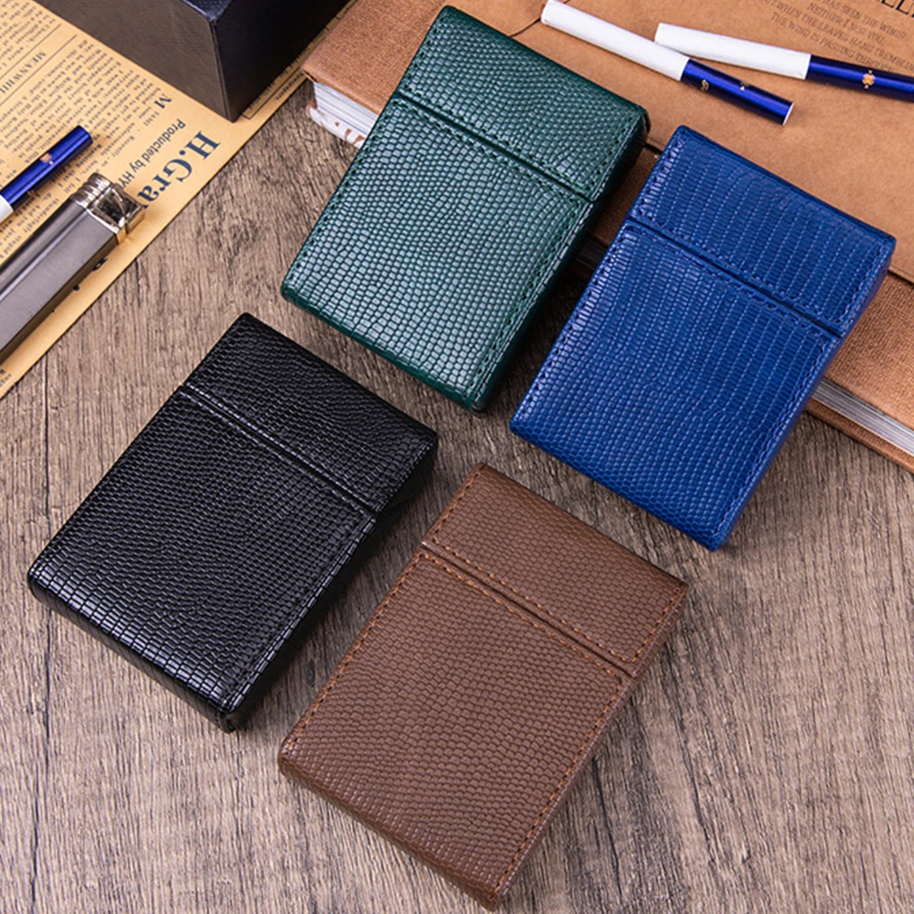 

Чехол RUORUO на магнитной застежке с защитой от разрывов, кожаный чехол для сигарет с 20 отверстиями, деловой чехол, аксессуары для курения