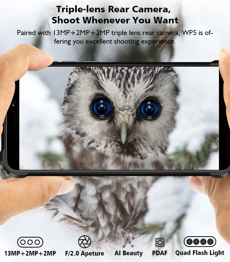 oukitel wp5 ip68 waterproof smartphone 8000mah android 10 0 triple camera facefingerprint id 5 5 inches 4gb 32gb mobile phones free global shipping