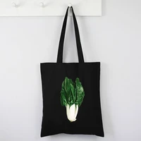 vegan pop art cabbage tote bag canvas cartoon art cabbage shopping bag vegan reusable shopping bag fashion