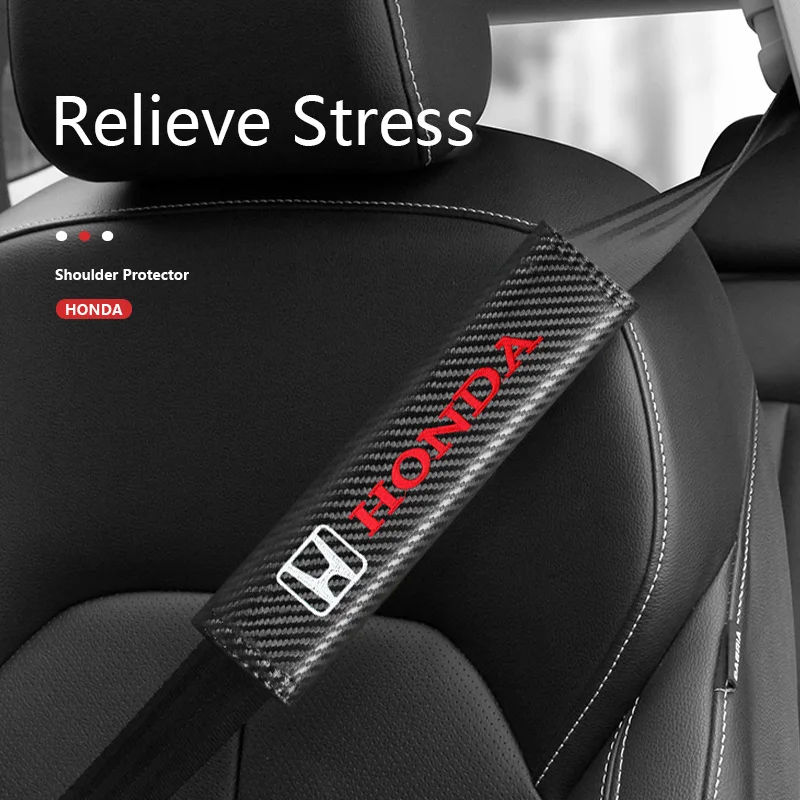 

2pcs Car Seat Safety Belt Shoulder Pad Carbon Fiber Protect Cover For Honda Civic Accord Jazz Fit CRV Mugen Odyssey CRF HRV 2022