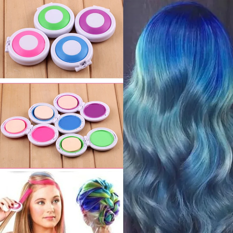

Fashion 4Colors Hair Dye Temporary Hair Chalk Powder Beauty Soft Pastels Salon Hair Color DIY Chalks for The Hair Styling Party