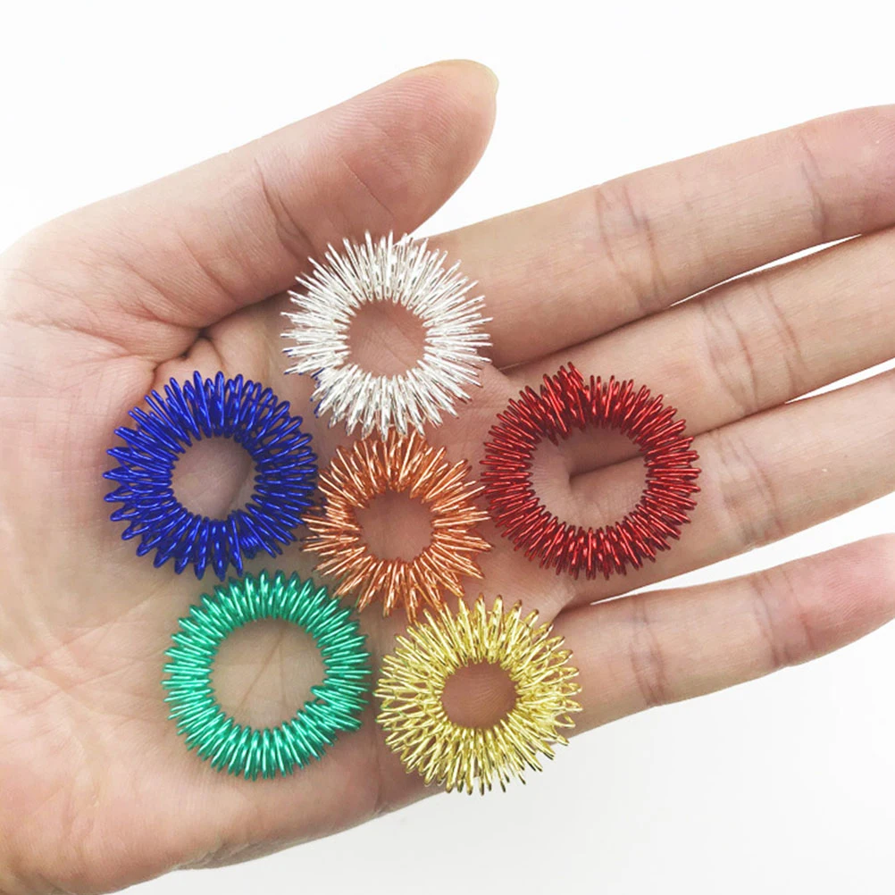 

5pc Finger Massager Ring Acupressure Figure Massager Relax Finger Hand Care Tool Stainless Steel Wire