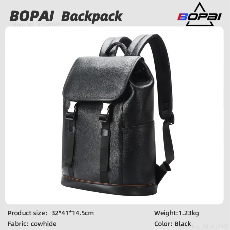 Рюкзак для отдыха BOPAI Мужской рюкзак из воловьей кожи первого слоя большой