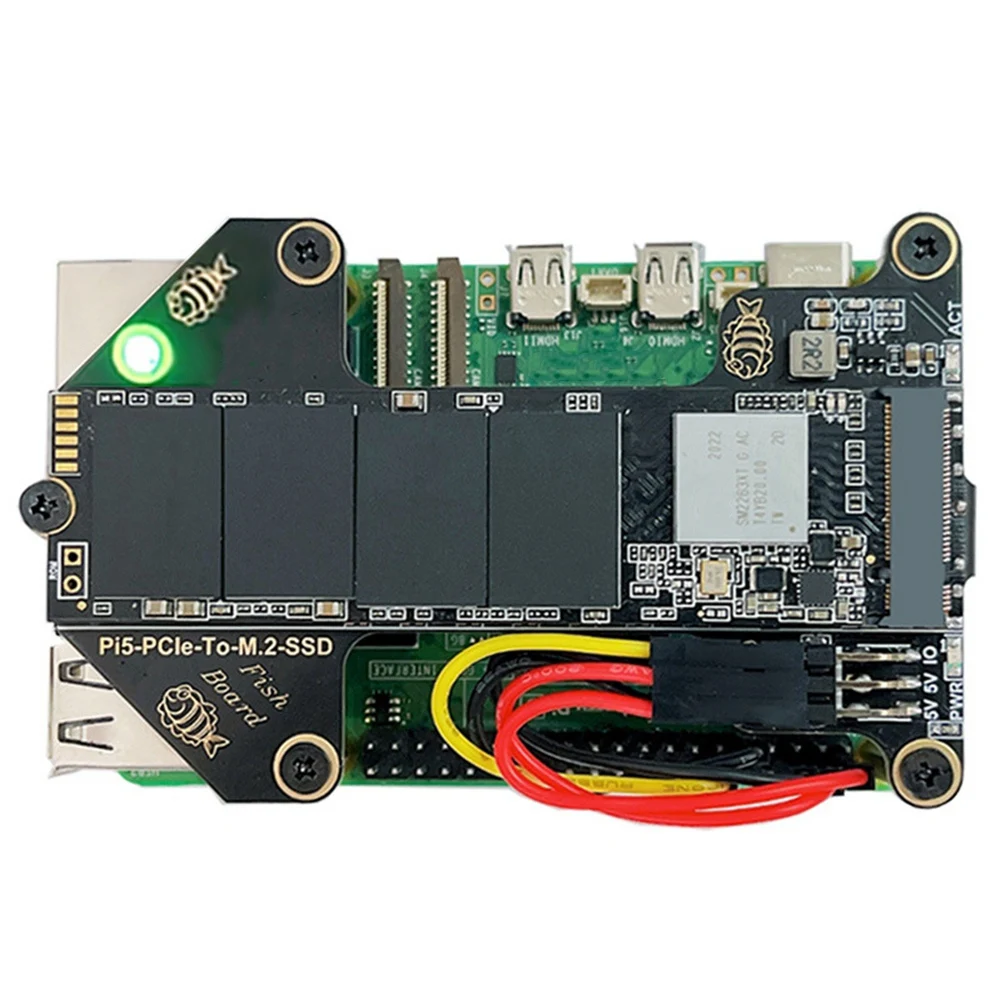 Плата адаптера для Raspberry Pi 5 плата PCIe к M.2 NVMe SSD совместимая с официальным корпусом