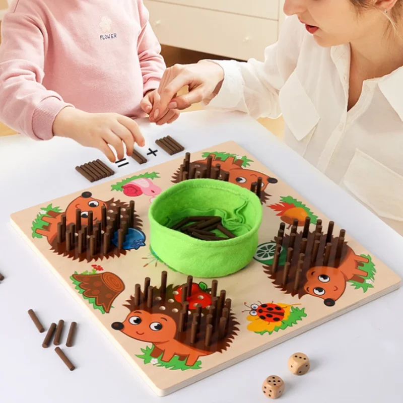

Two-player Peg Hedgehog Board Learning Toy Fine Motor Skills Montessori for Toddler Children Party Favors Ages 3+ Birthday Gift