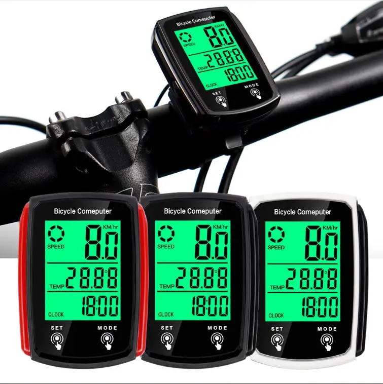 

Bicycle Luminous Stopwatch Bicycle Wired English Version Luminous Odometer Road mountain Bike Touch Screen Speedometer