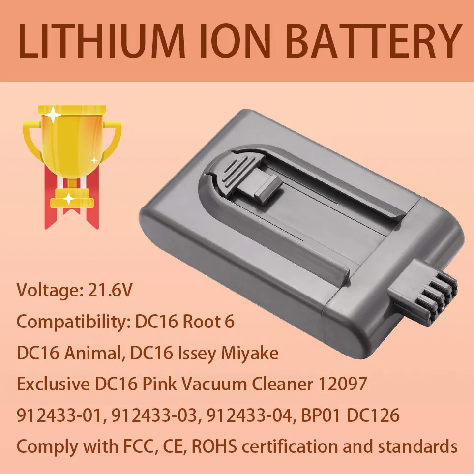 

21.6V brand new battery compatible with DC16 DC12 DC16 Animal Pink Motorhead 12097 912433-01 912433-03 BP01 Root 6