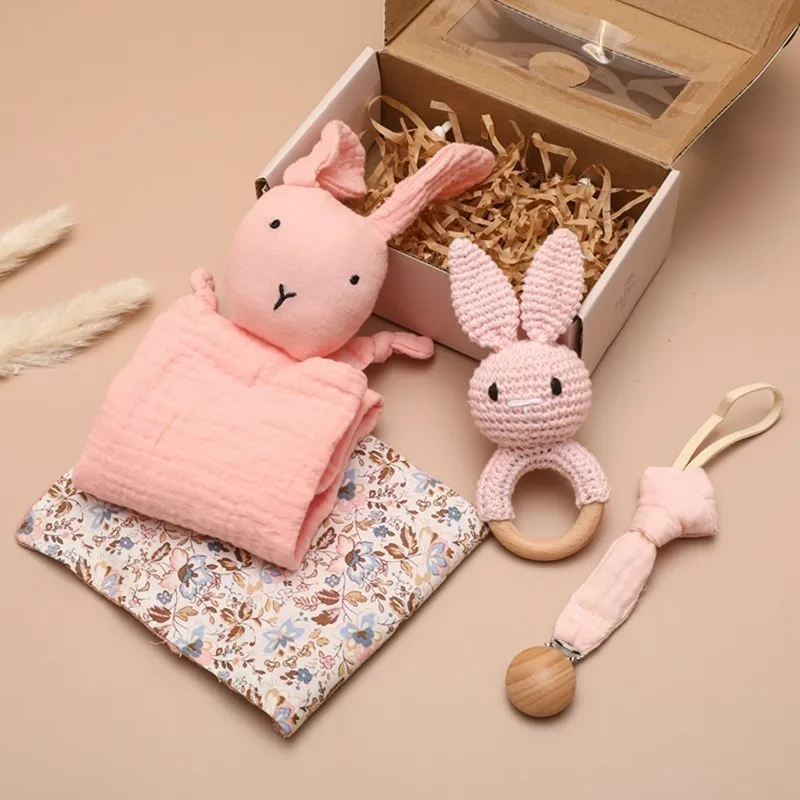

1Set Baby Saliva Towel Soft Bib Bunny Sleeping Dolls Teether Sleep Toy Set Baby Soothe Appease Towel Infant Cute Toy Newborn