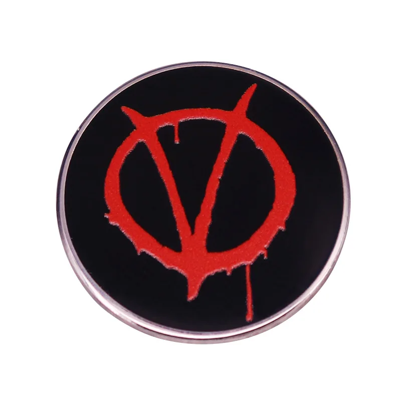 

Sci-fi Suspense Movie V Logo Television Brooches Badge for Bag Lapel Pin Buckle Jewelry Gift For Friends