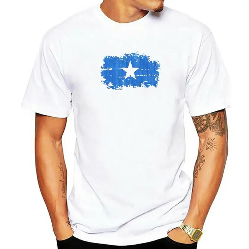 

2019 Summer Short Sleeve T-shirts for Men O-neck Somalia National Flag Nostalgic Style T Shirt Cotton Men Clothing Tops