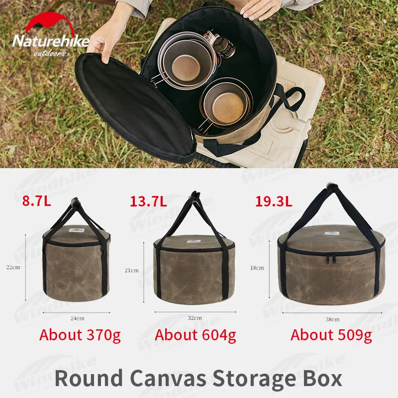 

Naturehike 8.5-19.3L Ultralight Canvas Storage Bucket High-Capacity Wear Resistance Multi Purpose Storage Camping Travel Hiking