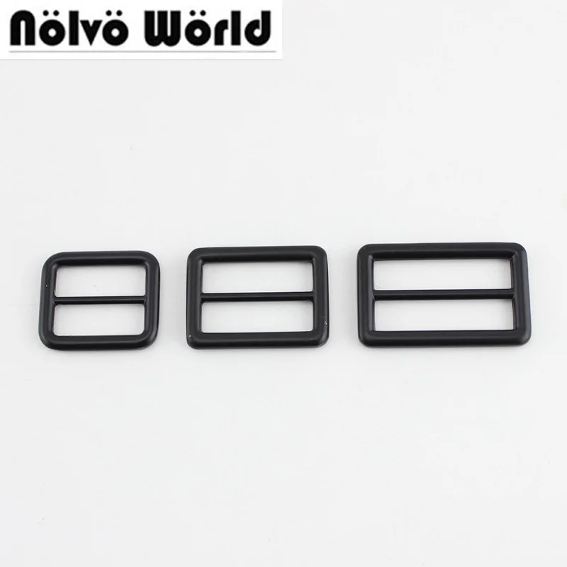 

10pcs 50pcs 26mm 32mm 39mm Dark black Handmade Bags Strap Handbag shoulder strap adjust Round edge buckle High quality Slider