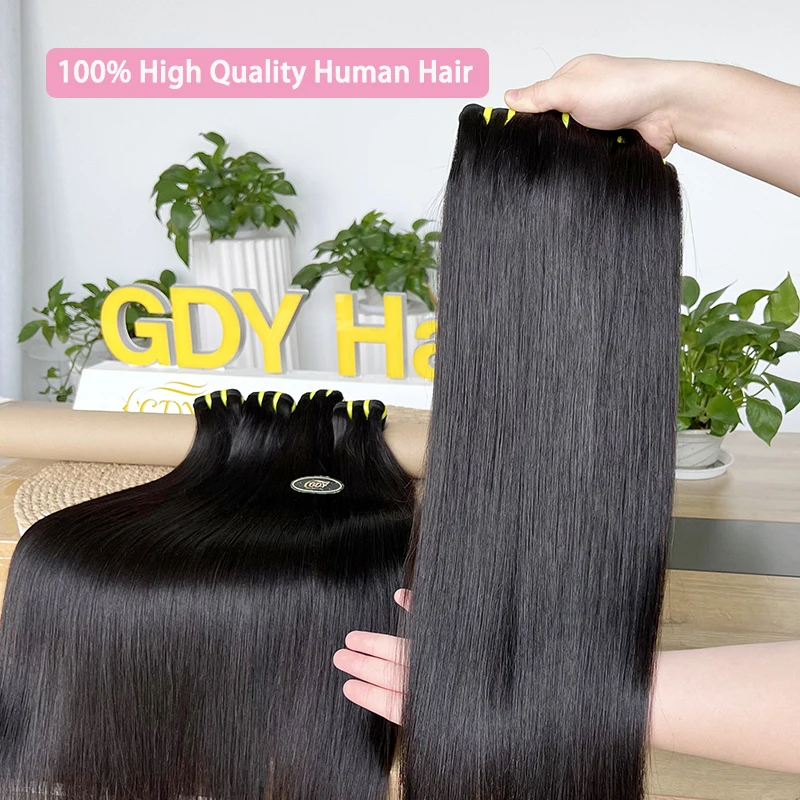 12A Вьетнамские пучки необработанных волос прямые 100% человеческие волосы # 1B