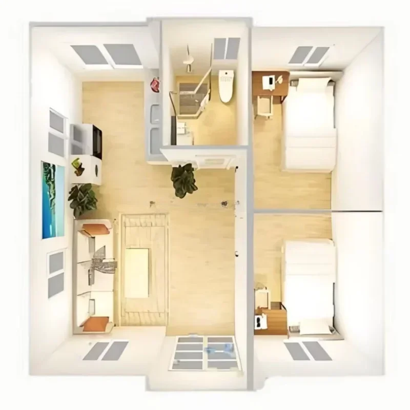 YG 3-в-1 Съемный контейнерный дом Эффективная сэндвич-панель Стальной фермерский