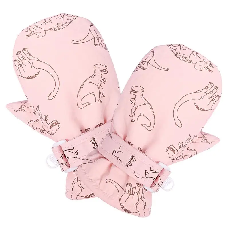 Детские зимние варежки водонепроницаемые перчатки с рисунком динозавра лыжные