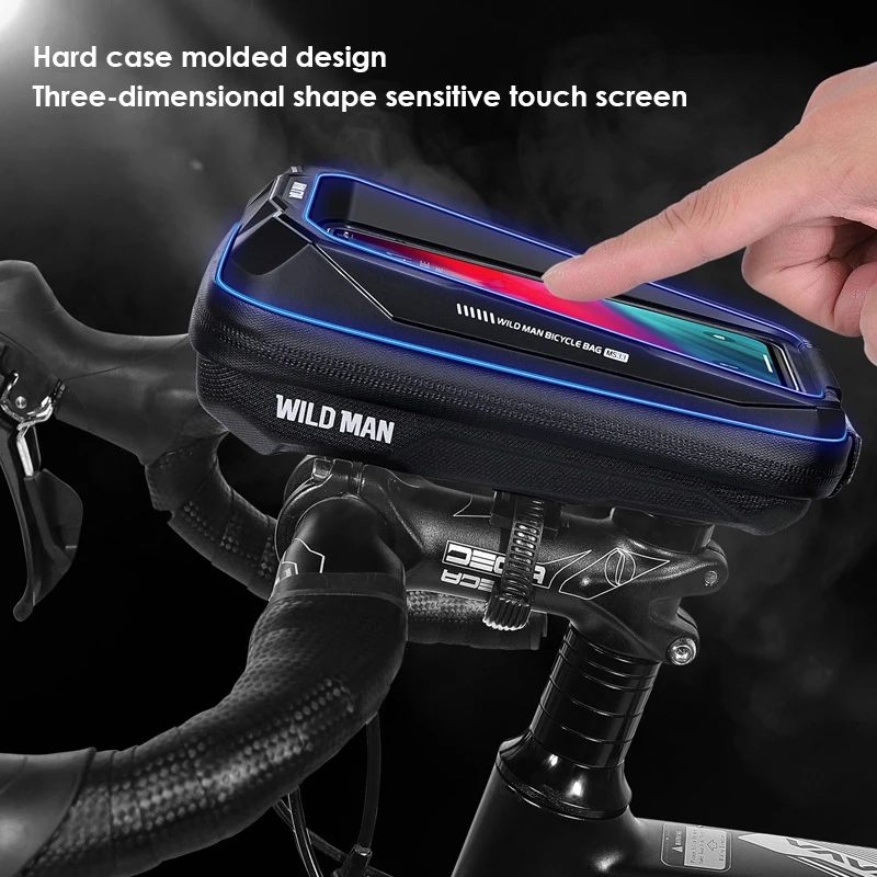 

Bicycle Bag Frame Front Top Tube Cycling Bag Reflective 6.7in Waterproof Phone Case Holder MTB Mountain Bike Accessories