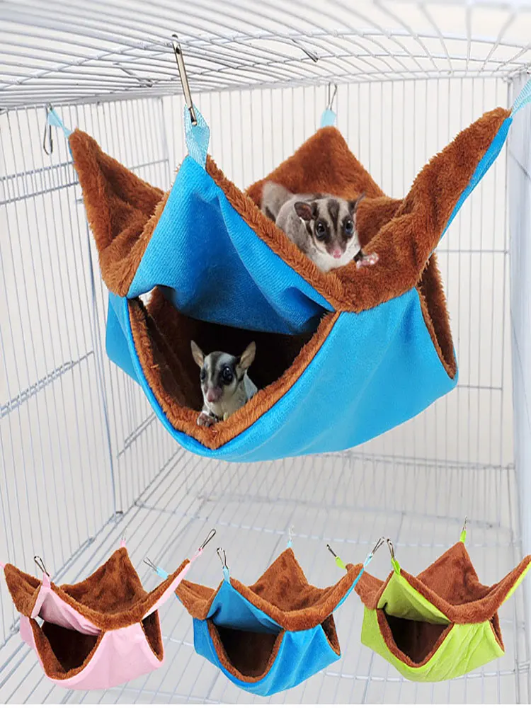 

Pet Hammock Three-tier Maze Plush Keeping Warm Hanging Hamster Sleeping Bag Tool