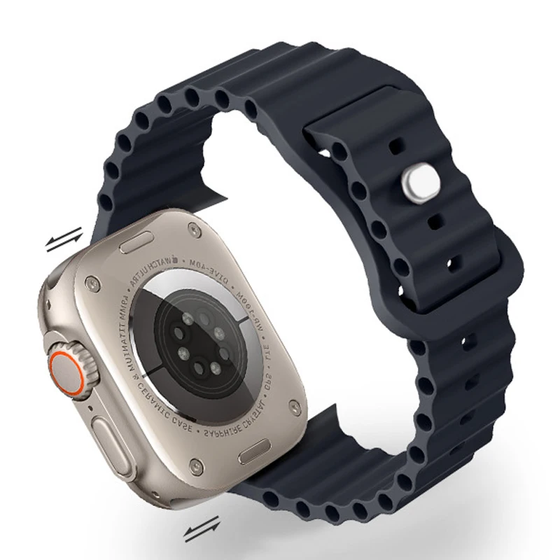 silicone band for apple watch series 8 7 45mm 41mm Ocean Strap Correa For Apple watch band 6 5 se 44mm 40mm Ultra 49mm Bracelet
