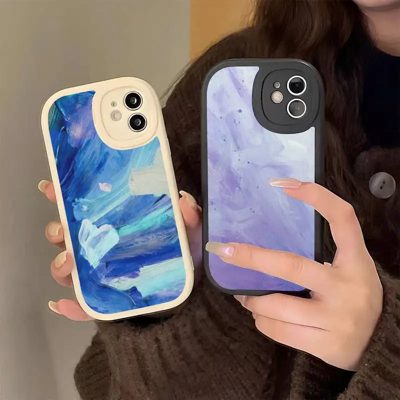 

Watercolor Painting color Phone Case Hard Leather Phone Case For iPhone 14 13 12 Mini 11 14 Pro Max Xs X Xr 7 8 Plus