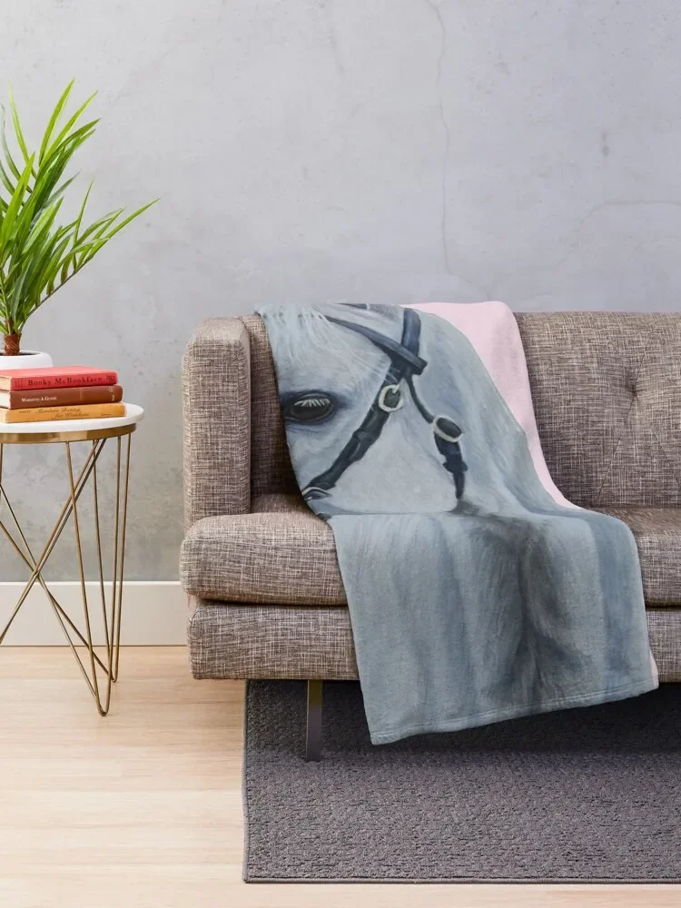 Портрет белой лошади плед Kyneton Moorlight постельное белье декоративный диван