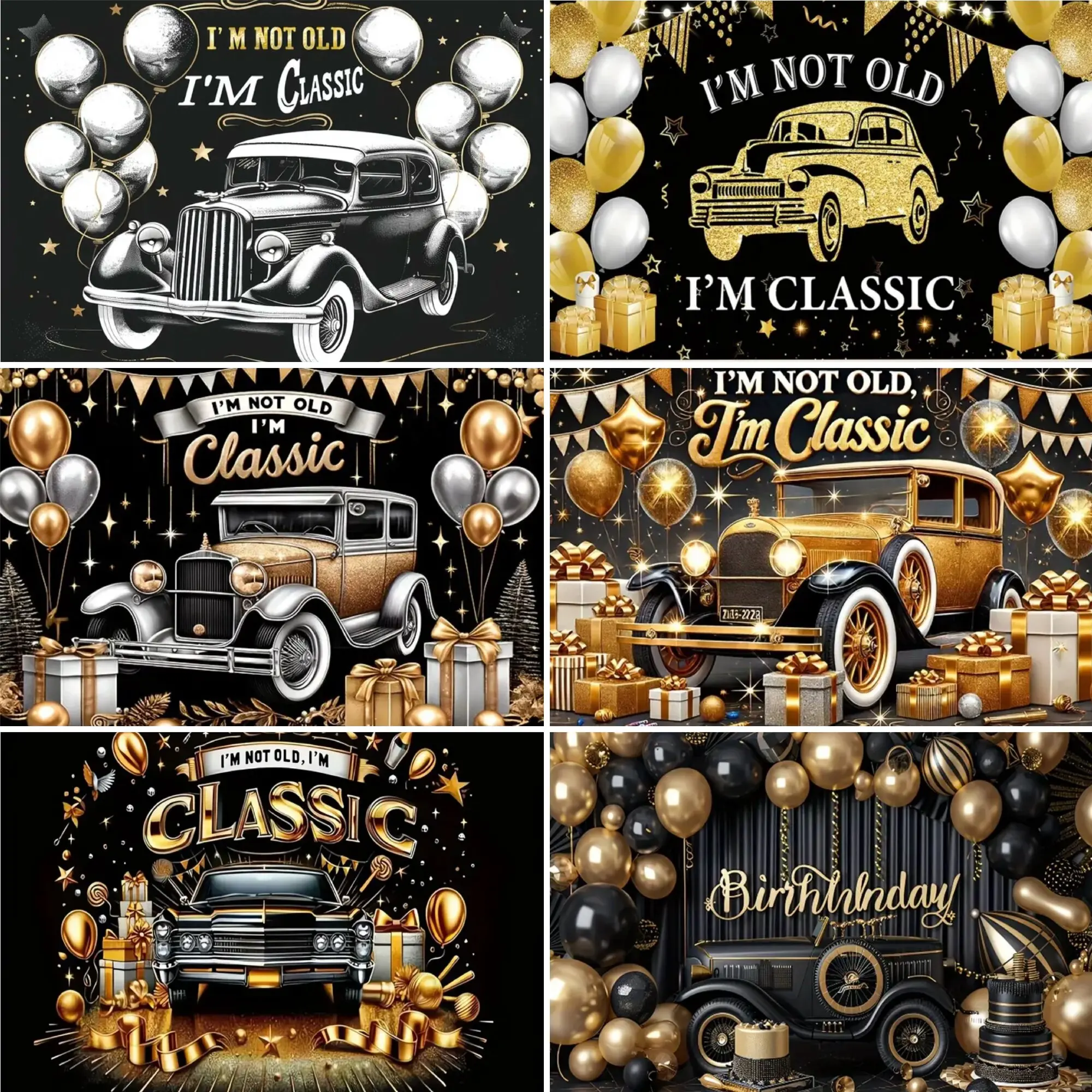 Ретро мужской классический автомобиль Umi тематический фон I'm not old взрослые