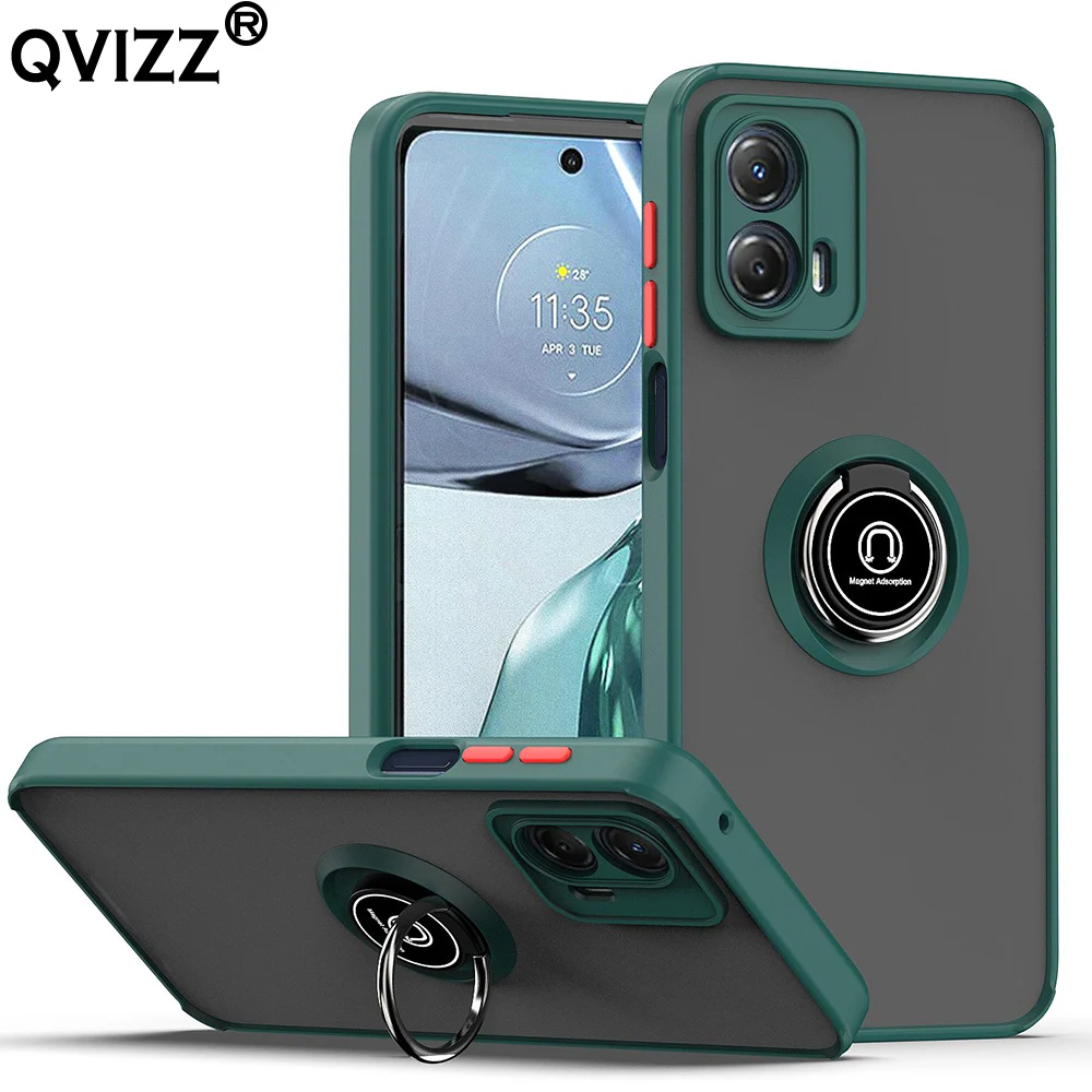 

Luxury Translucent Case for Motorola G 5G 2023 Car Magnetic Ring Holder Back Phone Cover Moto G 5G 2023 MOTOG5G MotorolaG5G 2023