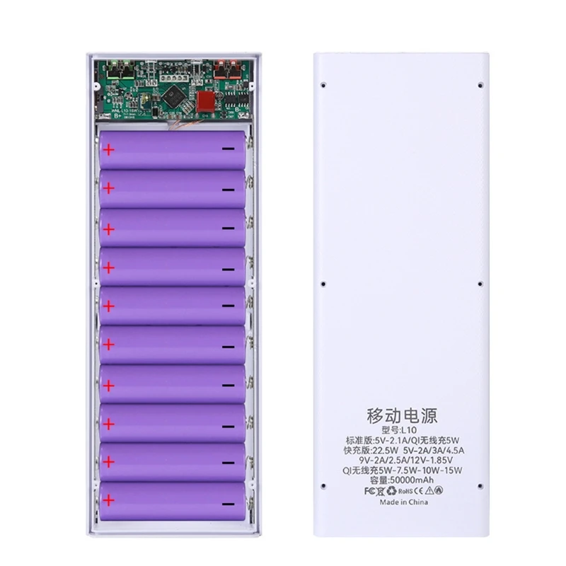 Двойной внешний аккумулятор для телефона USB-зарядка QC 3 0 PD