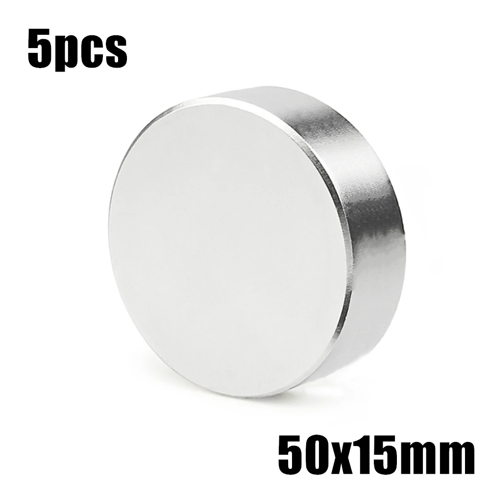 

Супермощные небольшие круглые неодимовые магниты NdFeB N35 5 шт., диаметр 50 мм x 15 мм, редкоземельный магнит NdFeB
