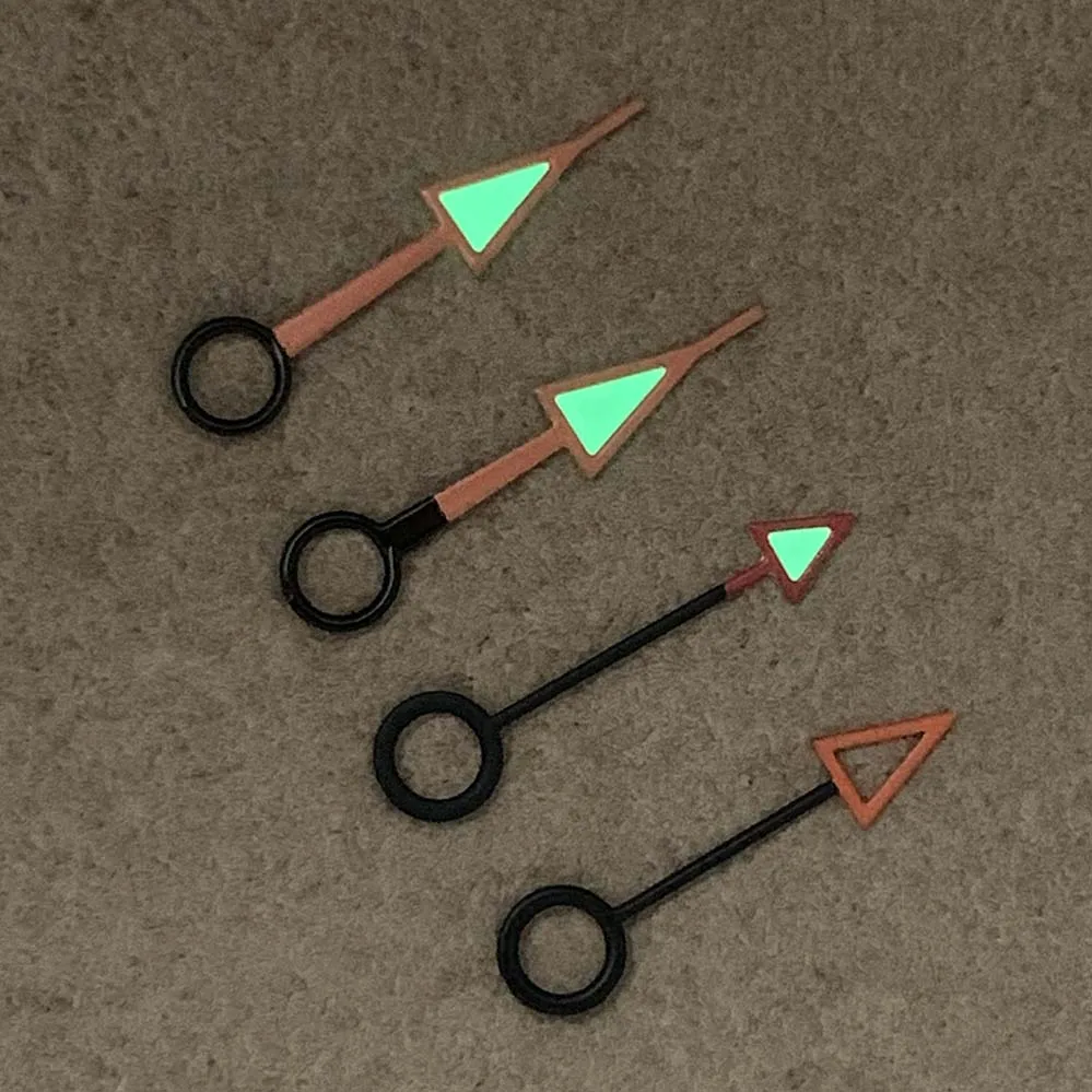 Modified Watch Hands Orange Black Alarm Watch Hands Green Luminous Adaptation Watch Hands Fit NH34 NH35 Movement