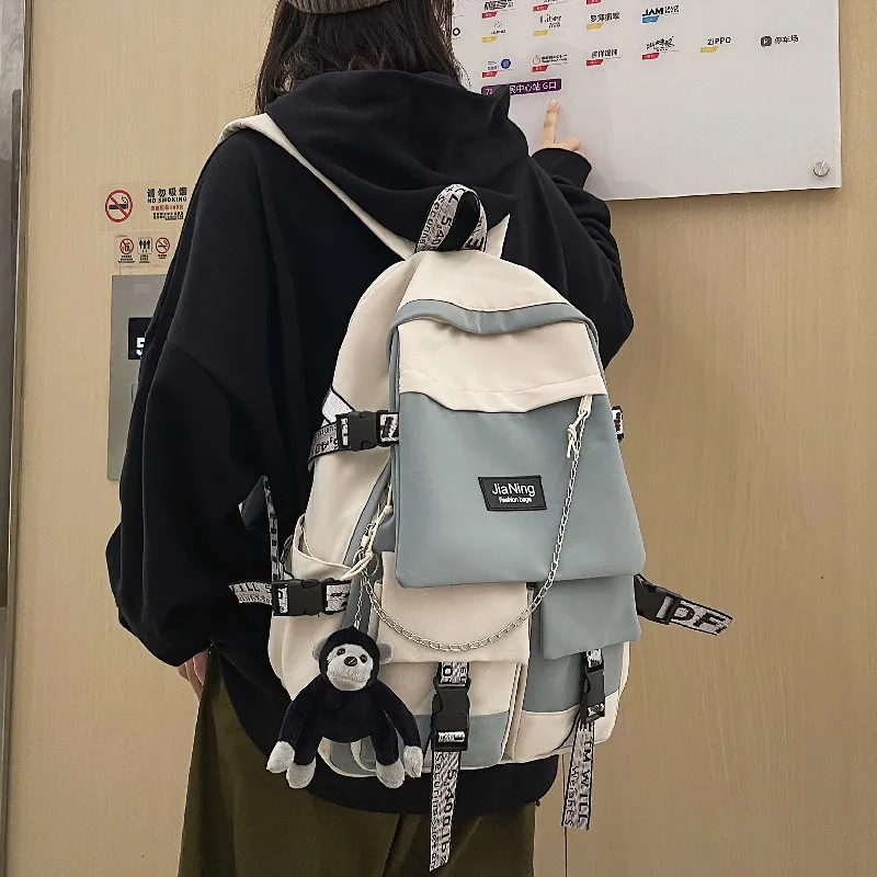 

Luxury New Japanese Work Clothes Women's Backpack For Girls Panelled Middle High School Bags for Teens Waterproof Women Backpack