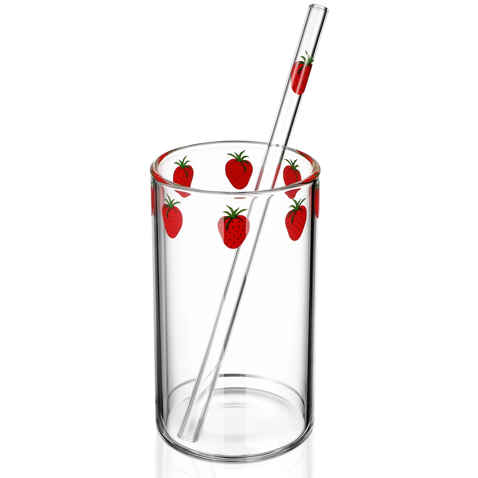 

Cup Strawberry Glasses Cups Straw Cute Drinking Water Mug Kawaii Coffee Tumbler Stirring Rod Things Iced Aesthetic Mugs Bottles