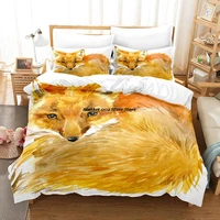 cute animal bedding set single twin full queen king size fox bed set aldult kid bedroom duvetcover sets 3d print menwomen 030
