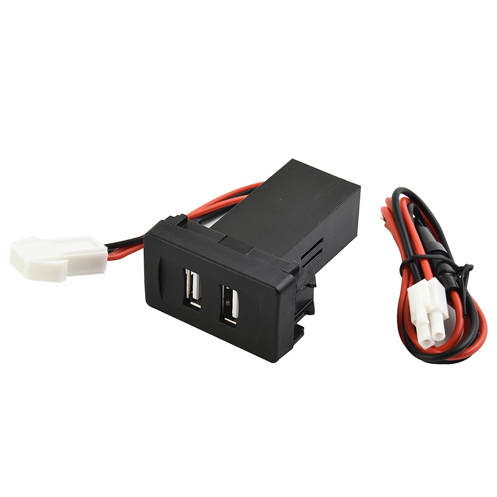 

2.1A USB Car Dual USB Port Charger Socket Light Built-In Socket For Transport T4 *USB Charging Interface: 2.1A + 2.1A *Material