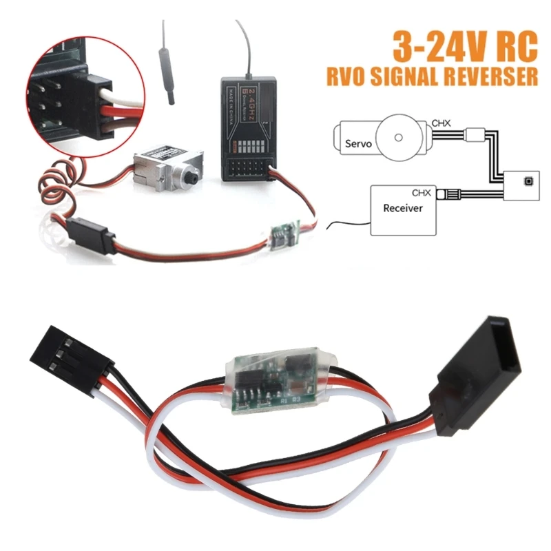 

Mini Servo Inverter Reverse Servo Signal Reverser Switch- Cable 3-24V for Servo RC Plane Car Boat-