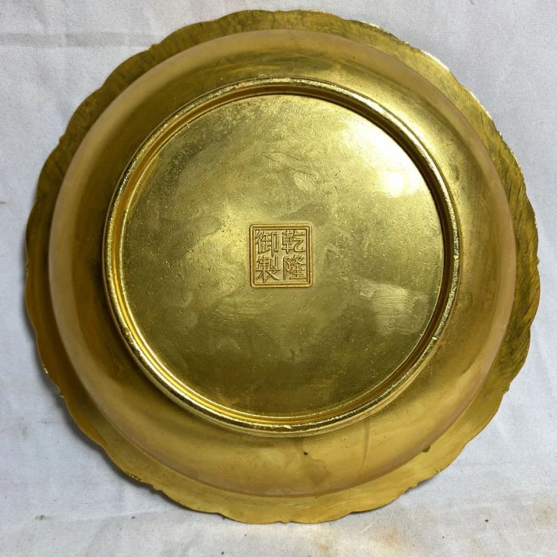 Daqing Qianlong пластина из чистой меди рельефный городской дом год золотая Гуаньинь