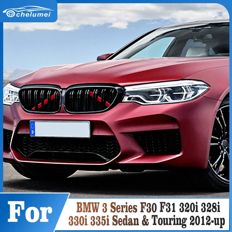 

Front Kidney Grille Cover Trim Strips For BMW 3 Series F30 F31 320i 328i 330i 335i Sedan & Touring 2012-up M Style Decoration