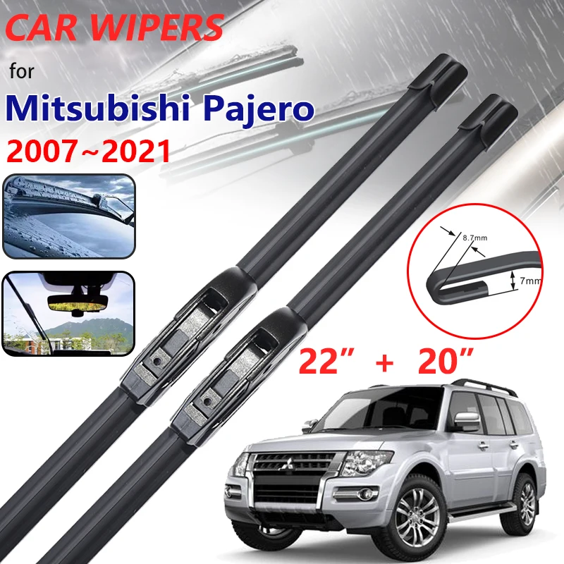 

for Mitsubishi Pajero Accessories Shogun Montero 2007~2021 V80 V87 V93 V97 2x Car Wipers Blades Frameless Windscreen Windshield