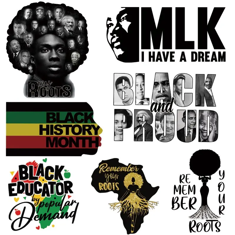 Черные мужские/женские Histroy нашивки для одежды своими руками моющиеся утюгом теплопередача помните ваши корни термальная наклейка аппликация