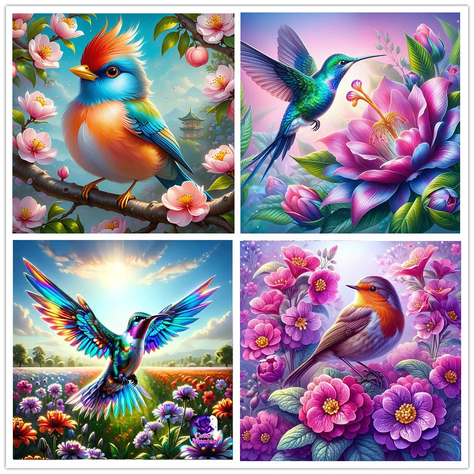 Наборы алмазной живописи с птицами полная круглая квадратная дрель алмазная