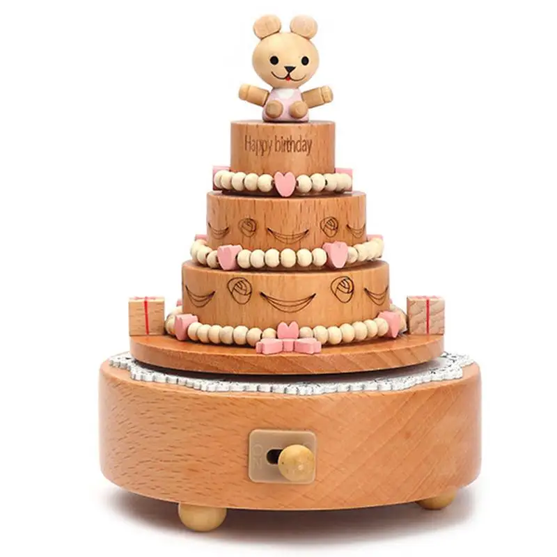 

Wooden Music Box Toy Innovative Ferris Wheel Birthday Cake Shaped Decoration Cute Birthday Present Christmas Gift For Kids