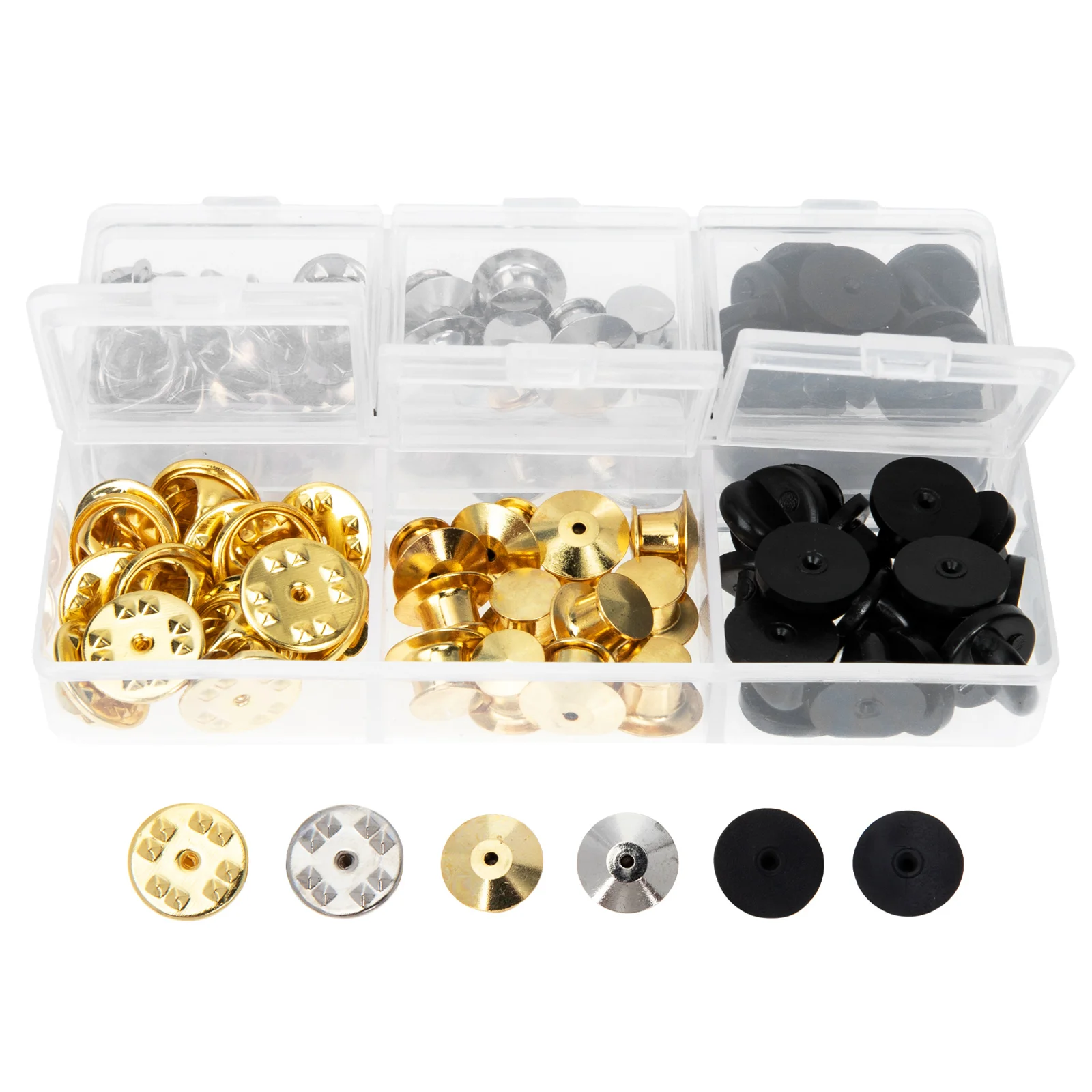 

84Pcs Decorative Pin Backs Metal Locking Pin Mats Delicate Pin Backs Collar Pin Charms