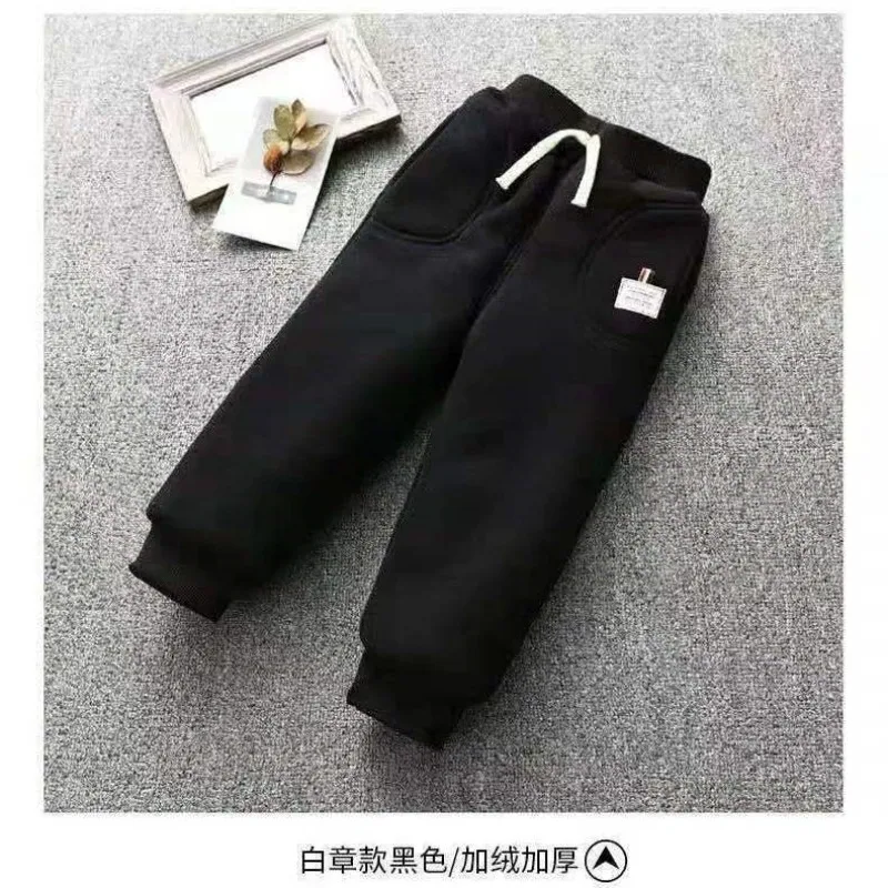 

2023 New Winter Thick Warm Babys Boys Pants Girls Velvet Pants Stretch Waist Kids Pants Children Trousers Baby Boy Thicken Pants