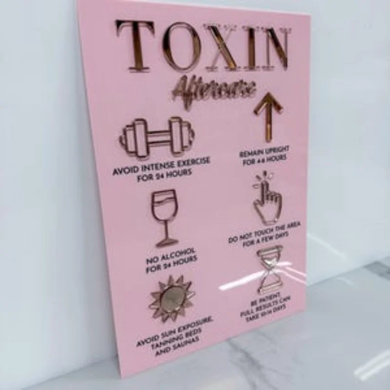Знак Advice Aftercare Toxin акриловая вывеска с ботоксом эстетика салона знак для ухода за