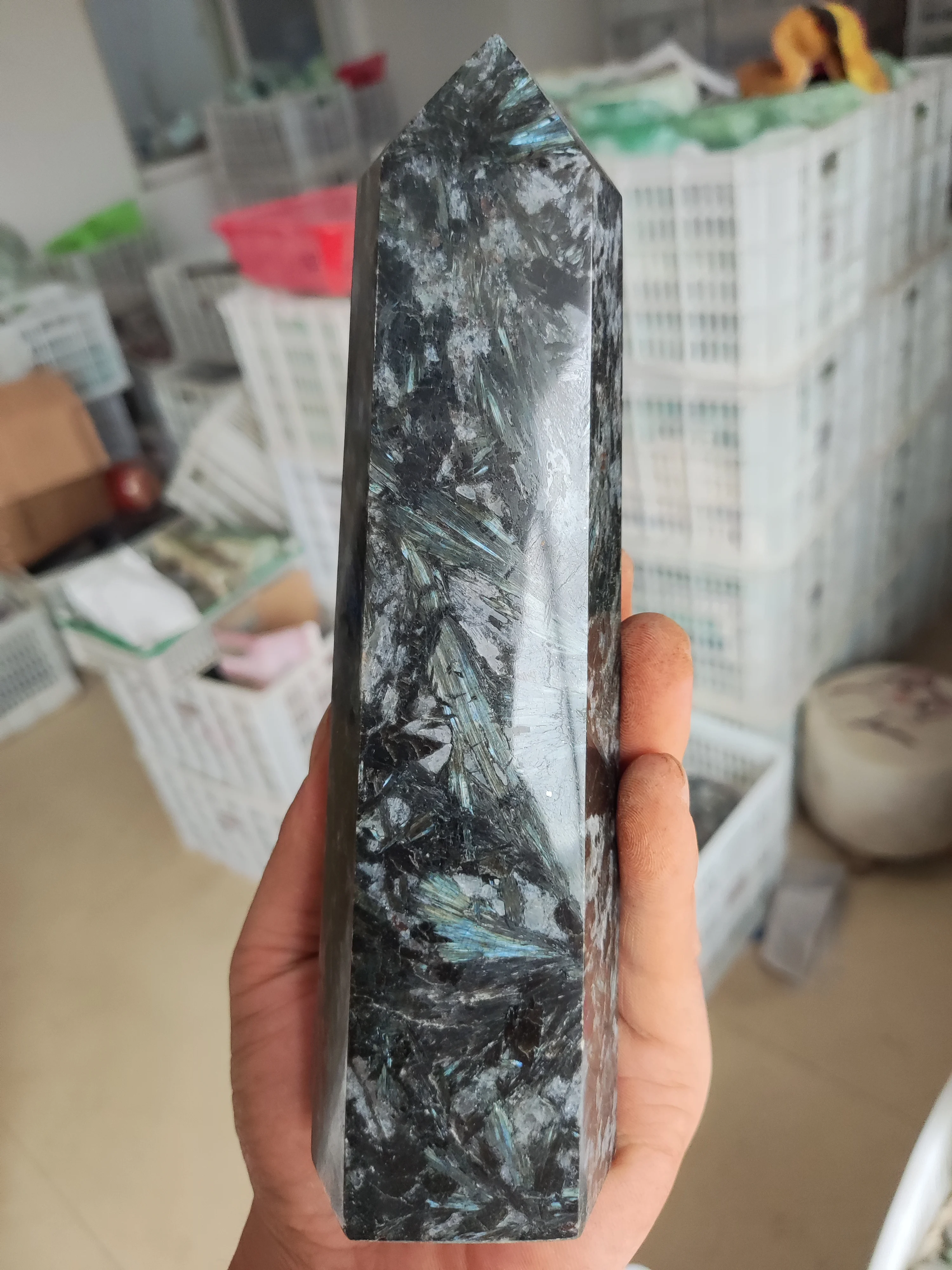 

Natural Fireworks Stone Obelisk Quartz Tower Crystal Wand Point Healing