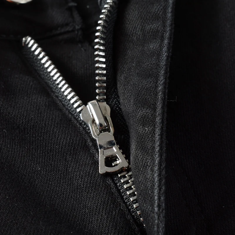 Street Fashion Men Jeans Black Elastic Slim Fit Ripped Jeans Men Hole Trousers Patch Designer Brand Hip Hop Stretch Denim Pants