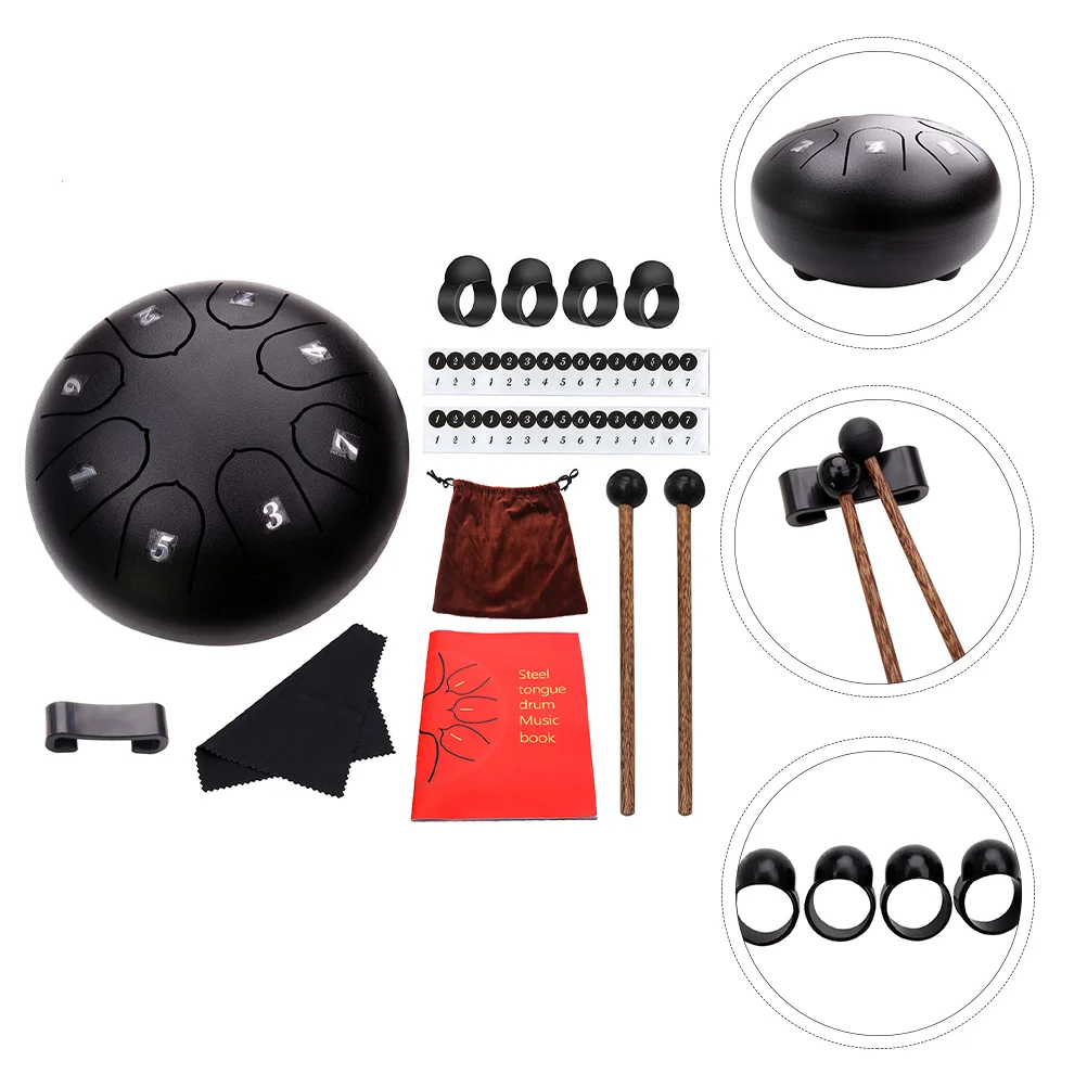 

13Pcs Steel Tongue Drum Kit 6 Inches 8-Tones Drum Percussion Instrument Gift