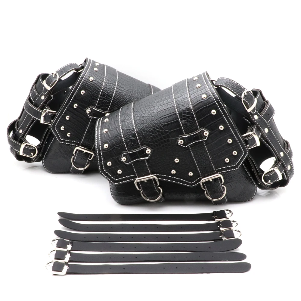 

Motorcycle Crocodile Look PU Leather Saddle Bag Luggage Side Tool Bag for Honda Yamaha Suzuki For Harley Sportster XL 883 XL1200